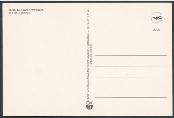 95339 Luftkurort Wirsberg mit Fichtelgebirge